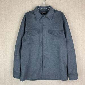 Quince Italian Wool Overshirt Men L Gray Heather Heavy Flannel Shacket Jacket